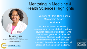 Luminary Category Dr. Marie Borum, Professor of Medicine & Prevention and Community Health